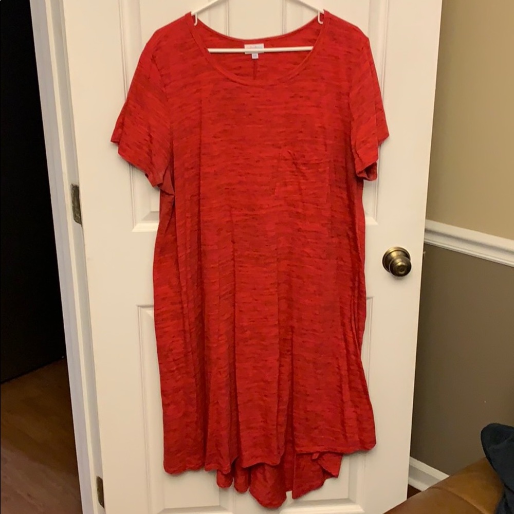 Lularoe Carly Heather Red 3XL